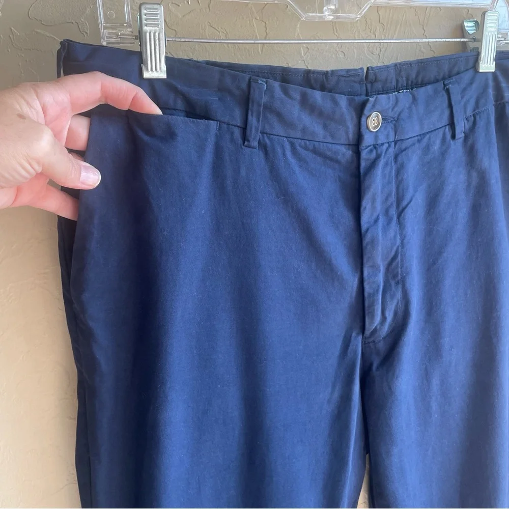 PETER MILLAR  GOLF FLAT FRONT TROUSER PANTS NAVY BLUE 36 X 35 SLIM FIT